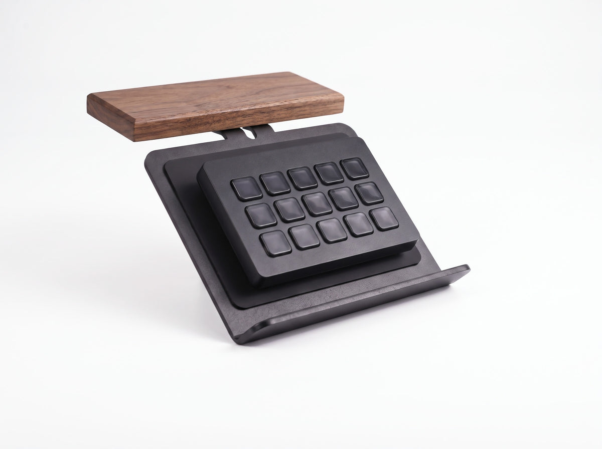 Controller Stand for Monitor Riser in Black – styled studio packshot | Rablo