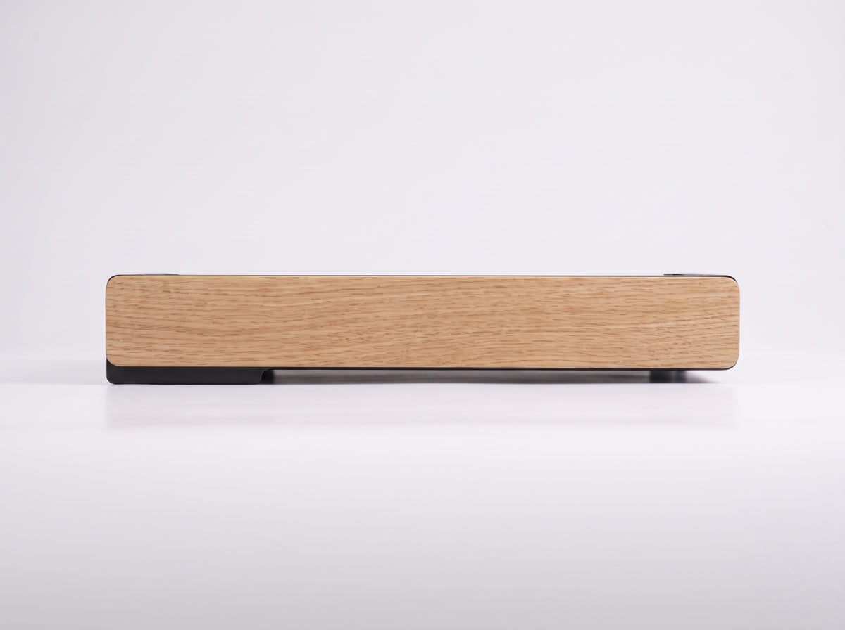 Soft-Close Drawer for Monitor Riser in Oak – front view | Rablo #Material_Oak