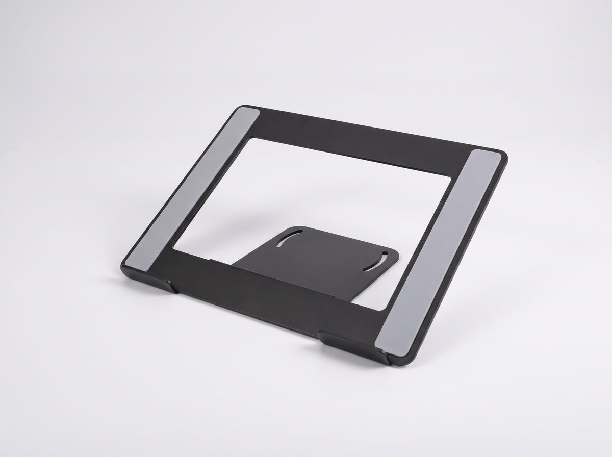 Laptop Stand for Monitor Riser in Black – clean studio packshot | Rablo