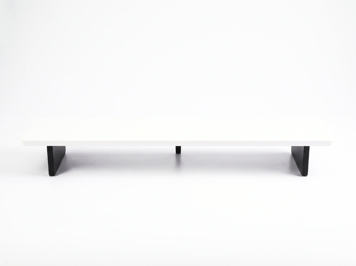 M30S Monitor Riser in Matte White – clean studio packshot | Rablo #Color_Matte White