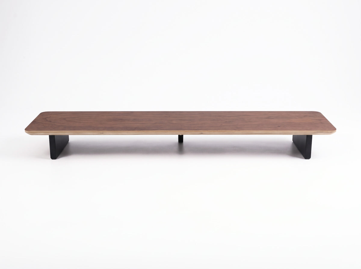Mpro-10 Monitor Riser in Black Walnut Veneer – clean studio packshot | Rablo #Material_Black Walnut Veneer