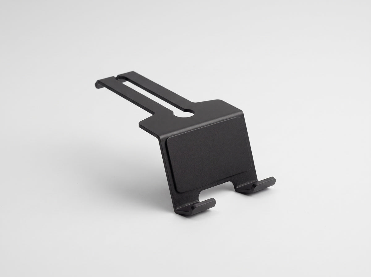 Phone Stand for Monitor Riser in Black – clean studio packshot | Rablo