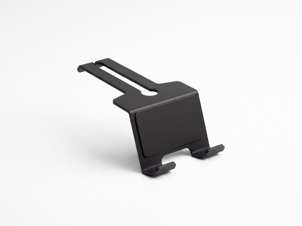Phone Stand for Monitor Riser in Black – clean studio packshot | Rablo