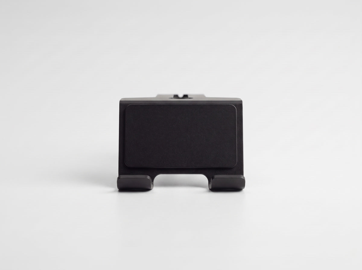 Phone Stand for Monitor Riser in Black – front view | Rablo