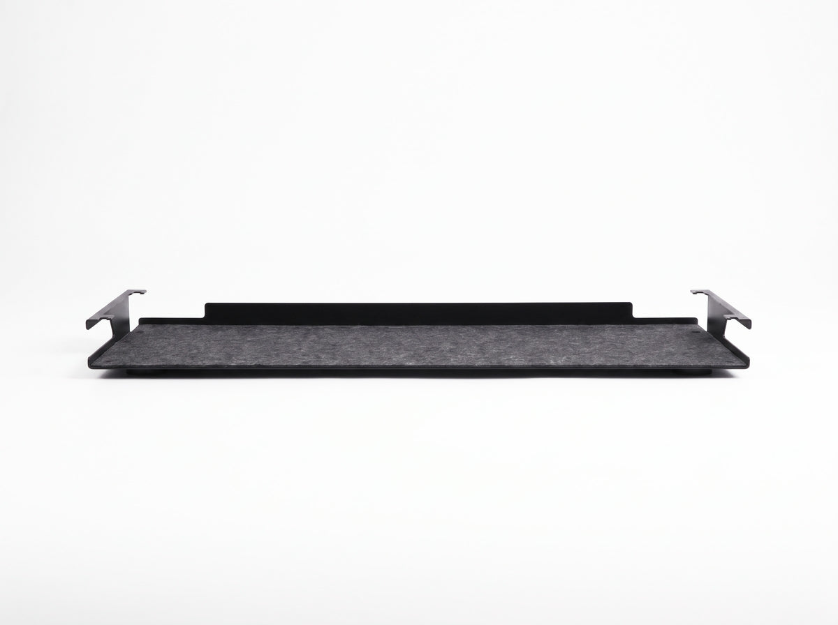 Storage Shelf for Monitor Riser in Black, size Medium – front view | Rablo #Size_Medium
