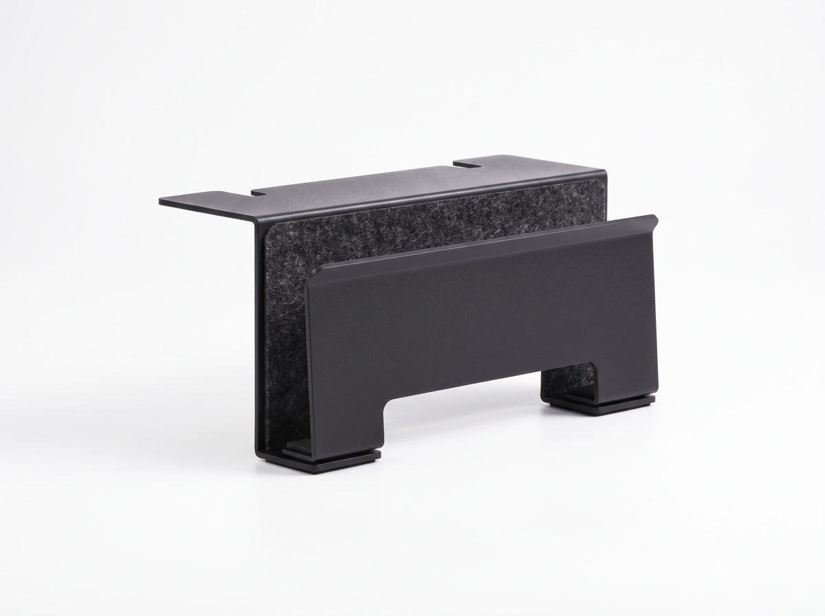 Vertical Storage Stand for Monitor Riser in Black – clean studio packshot | Rablo