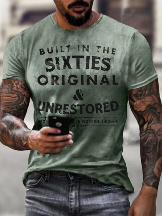 Mens Built In The Sixties Unrestored Motorcycle Printed T-Shirt