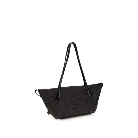 Balmain Black Raffia Shoulder Bag