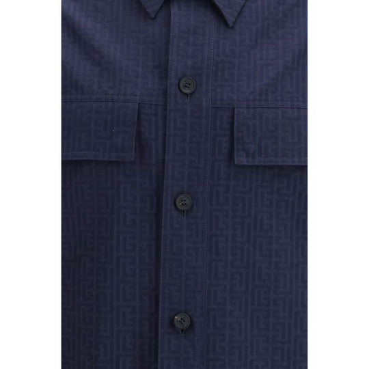 Balmain Blue Cotton Coat