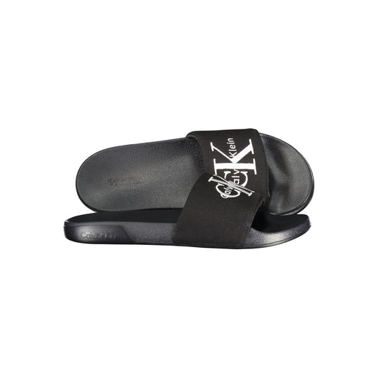 Calvin Klein Black Polyurethane Men's Slipper