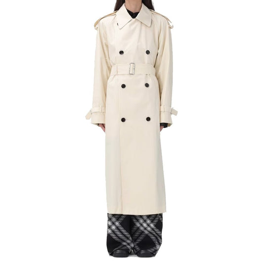 Burberry White Cotton Coat