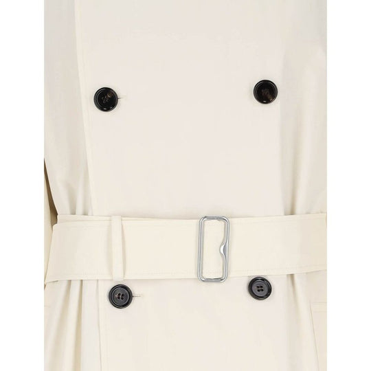 Burberry White Cotton Coat