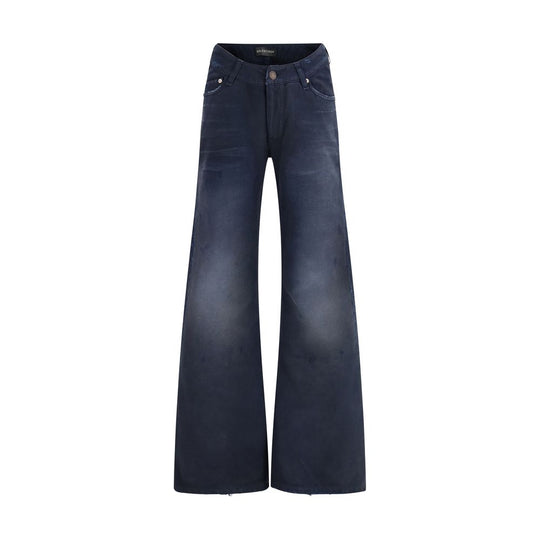 Balenciaga Blue Cotton Flared Jeans