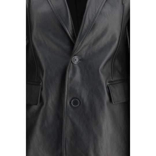 Balenciaga Black Calf Leather Bos Taurus Leather Jacket