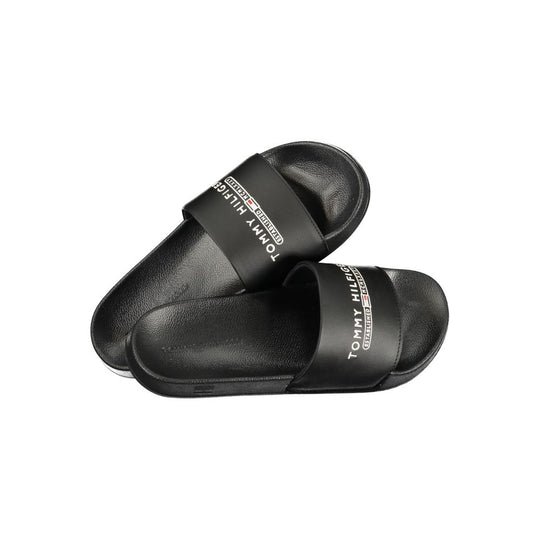 Tommy Hilfiger Black Polyurethane Men Slipper