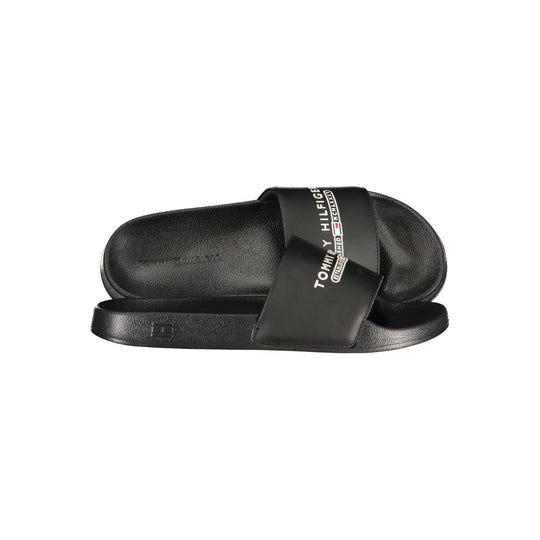 Tommy Hilfiger Black Polyurethane Men Slipper
