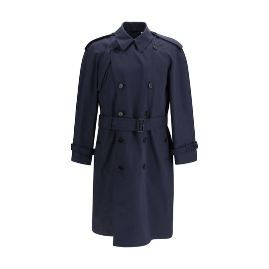Burberry Blue Polyester Trench Coat