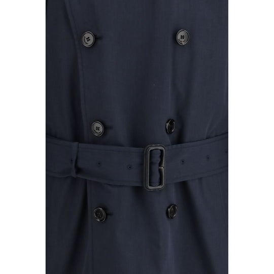 Burberry Blue Polyester Trench Coat