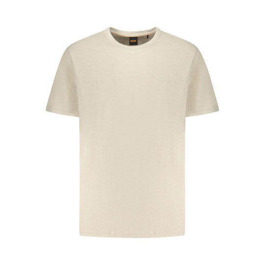 Hugo Boss Beige Cotton Men T-Shirt