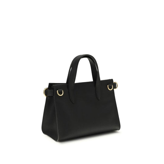 Burberry Black Calf Leather Bos Taurus Handbag