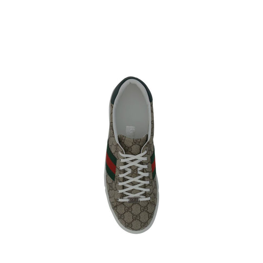 Gucci Beige Fabric Low Top Sneakers