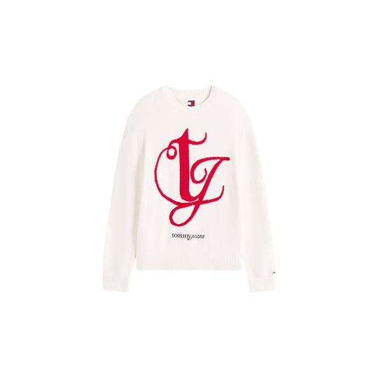 Tommy Hilfiger Jeans Cream Recycled Cotton Sweatshirt