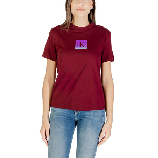 Calvin Klein Jeans Bordeaux Cotton T-Shirt