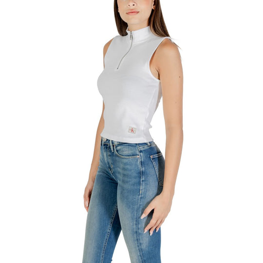 Calvin Klein Jeans White Cotton Top