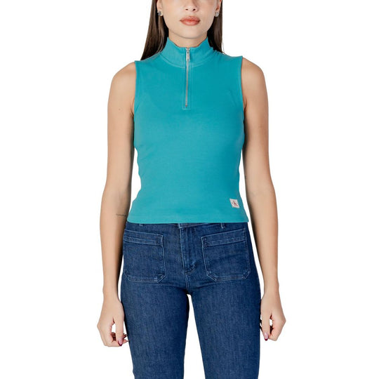 Calvin Klein Jeans Turquoise Cotton Top