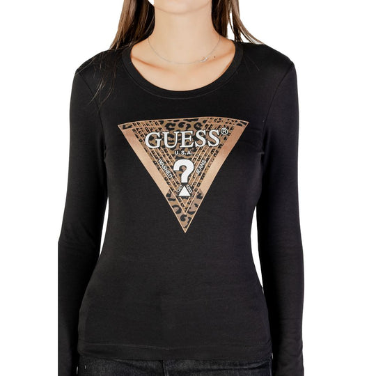 Guess Black Cotton Long Sleeve T-Shirt