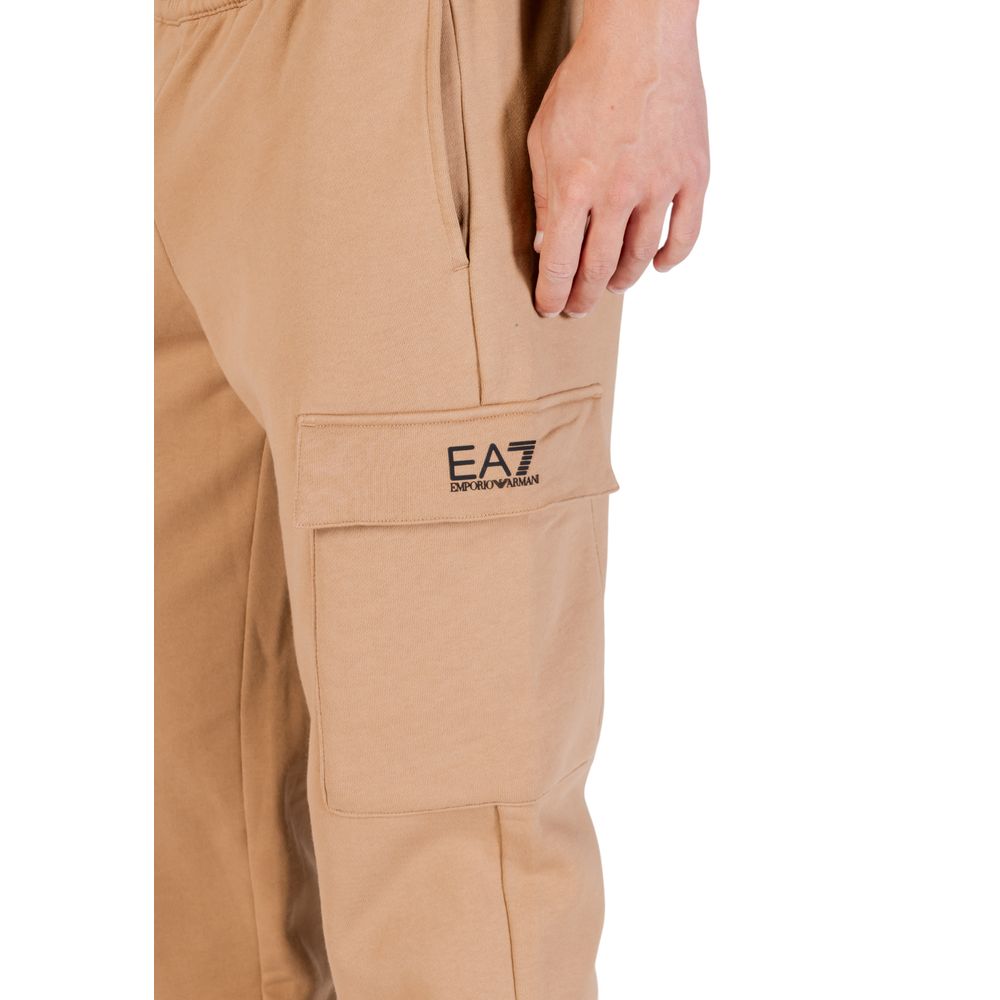 EA7 Emporio Armani Beige Cotton Joggers (Workout Pants)