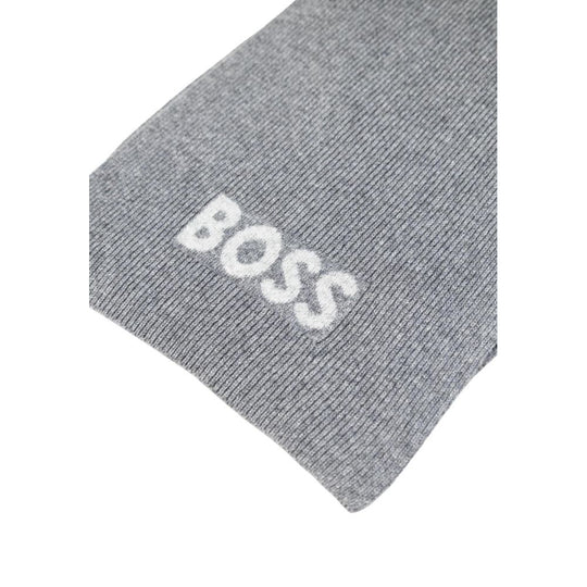 Hugo Boss Gray Polyacrylic Scarf