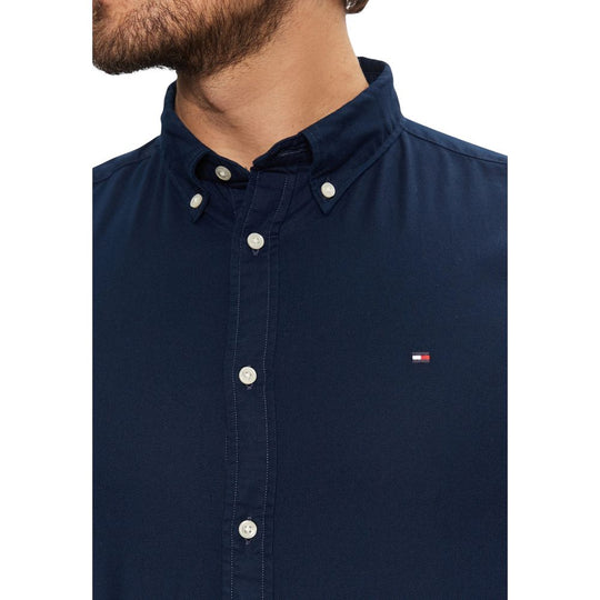 Tommy Hilfiger Blue Recycled Cotton Dress Shirt