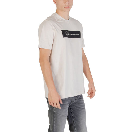Armani Exchange Beige Cotton T-Shirt