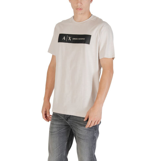 Armani Exchange Beige Cotton T-Shirt