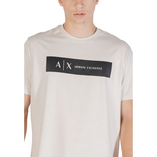 Armani Exchange Beige Cotton T-Shirt