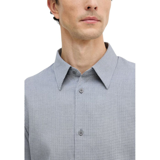 Armani Exchange Black And White Cotton Dress Shirt