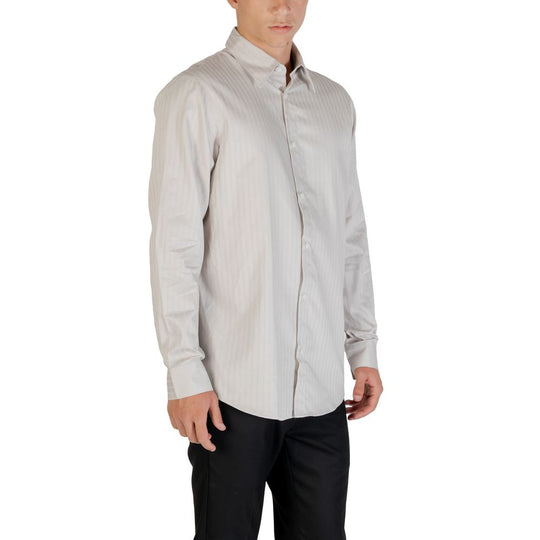 Armani Exchange Gray Cotton Pattern Shirt
