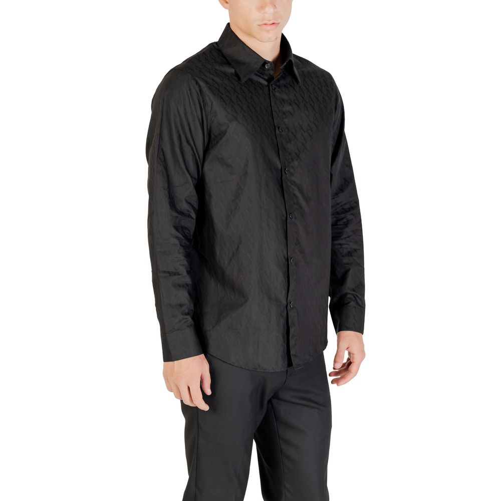 Armani Exchange Black Cotton Dress Shirt