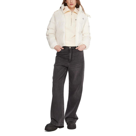 Calvin Klein Jeans Cream Polyamide Coat
