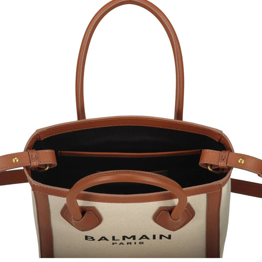 Balmain Brown Cotton Tote Bag