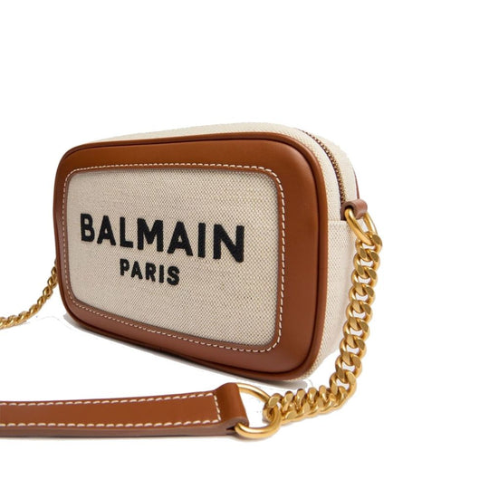 Balmain Brown Cotton Shoulder Bag