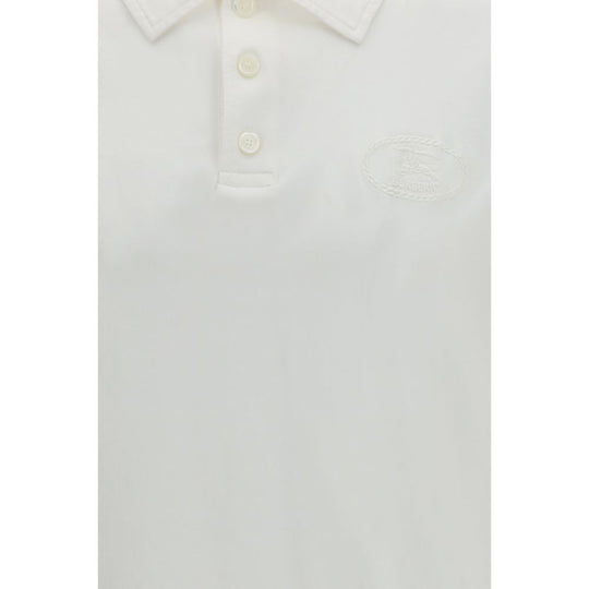 Burberry White Cotton Polo Shirt