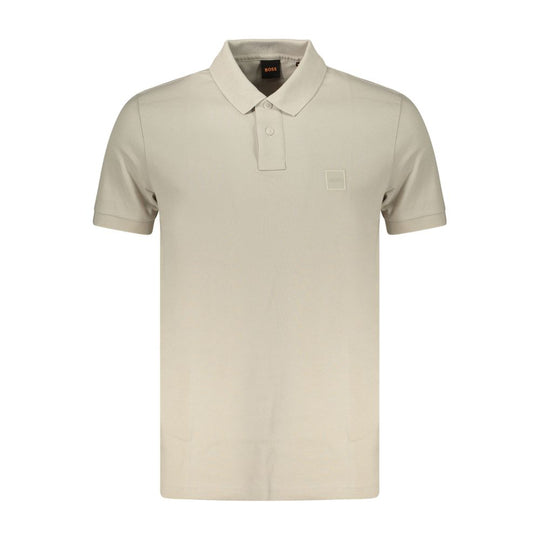 Hugo Boss Beige Cotton Men Polo Shirt