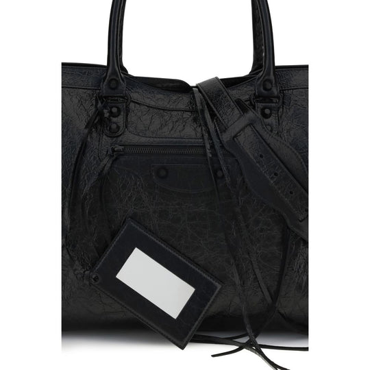 Balenciaga Black Lamb Ovis Aries Aries Shoulder Bag