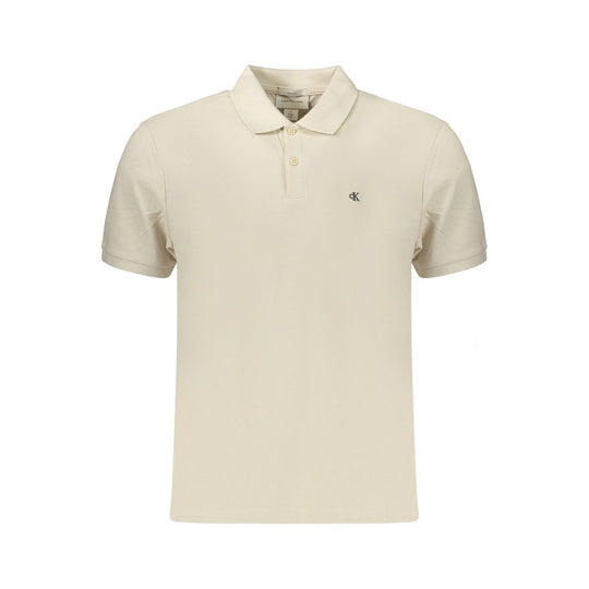 Calvin Klein Beige Cotton Mens Polo Shirt