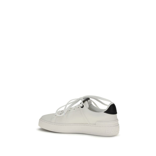 Balmain Black Calf Leather Bos Taurus Low Top Sneakers