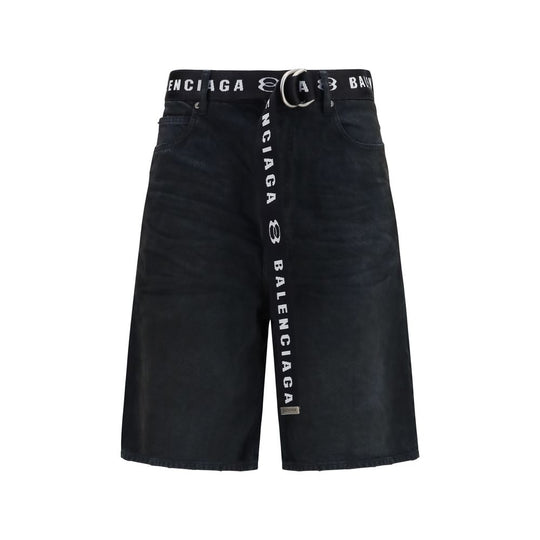 Balenciaga Black Cotton Bermuda Shorts