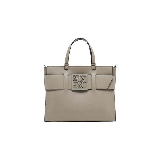 Armani Exchange Beige Artificial Leather Handbag
