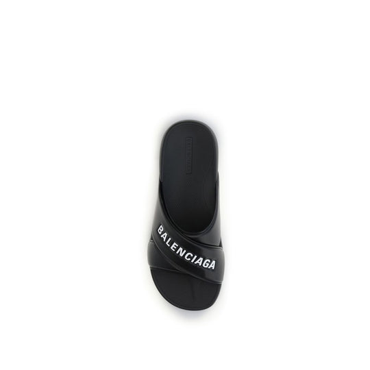 Balenciaga Black Rubber Sandals